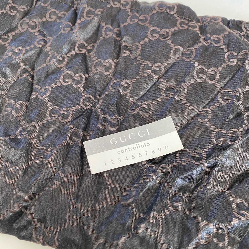 Gucci GG Logo Brown Drawstring Dust Bag 15x17